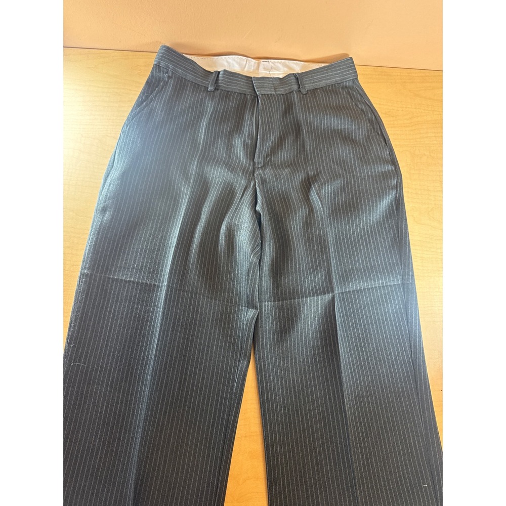 Dark Charcoal Pinstripe Dress Pants Cuffed Straight Leg Size 18‎ Reg 9831026